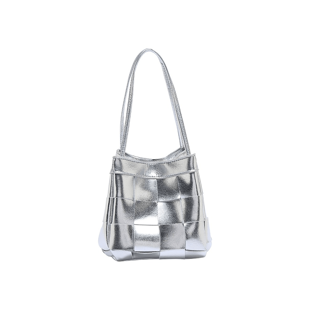 Cassette Metallic Silver Tote Bag