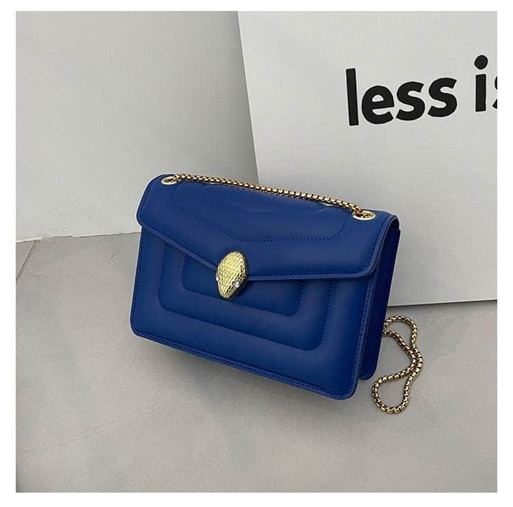 Casual Ladies Leather Shoulder Bag Blue / Planar