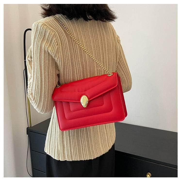 Casual Ladies Leather Shoulder Bag Red / Planar