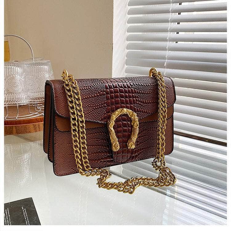 Casual Small Square Shoulder Bag Brown