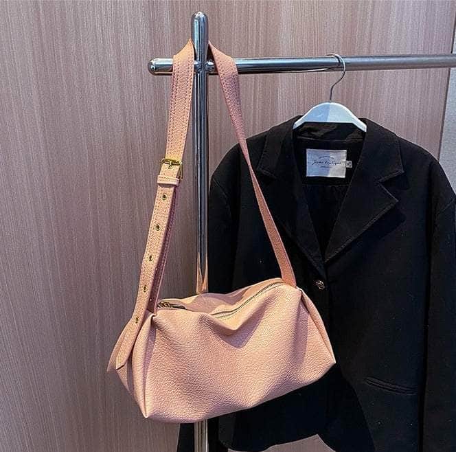Casual Top Handle Shoulder Leather Bag Pink