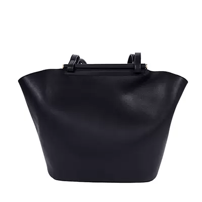 Casual Tote Leather Top Handle Bag Black