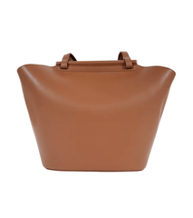 Casual Tote Leather Top Handle Bag Caramel