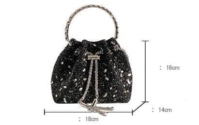 Chain Link Bucket Bag with Shimmering Metal Accents