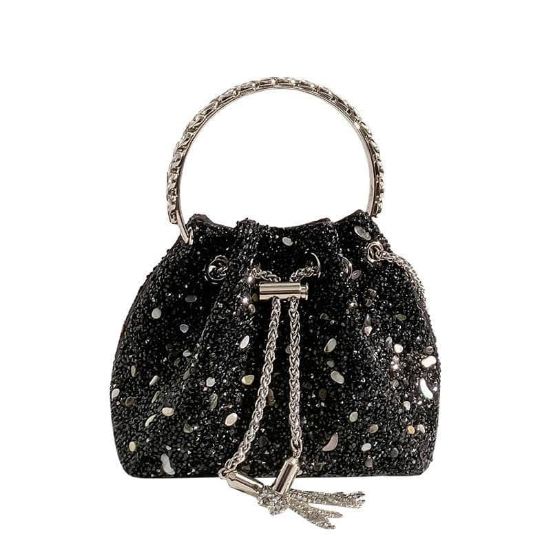 Chain Link Bucket Bag with Shimmering Metal Accents