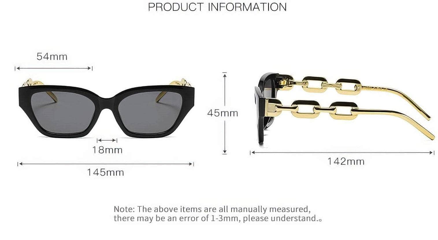 Charm Mirror Lens Chain Detailed Sunglasses