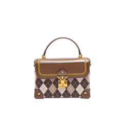 Charming Checkered Canvas Mini Box Bag