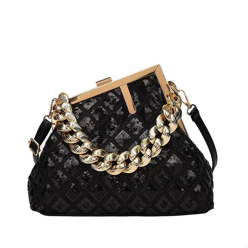 Chic Bedazzled Crossbody Purse Black