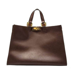 Chic Bucket Tote Bag with Twist Lock Closure