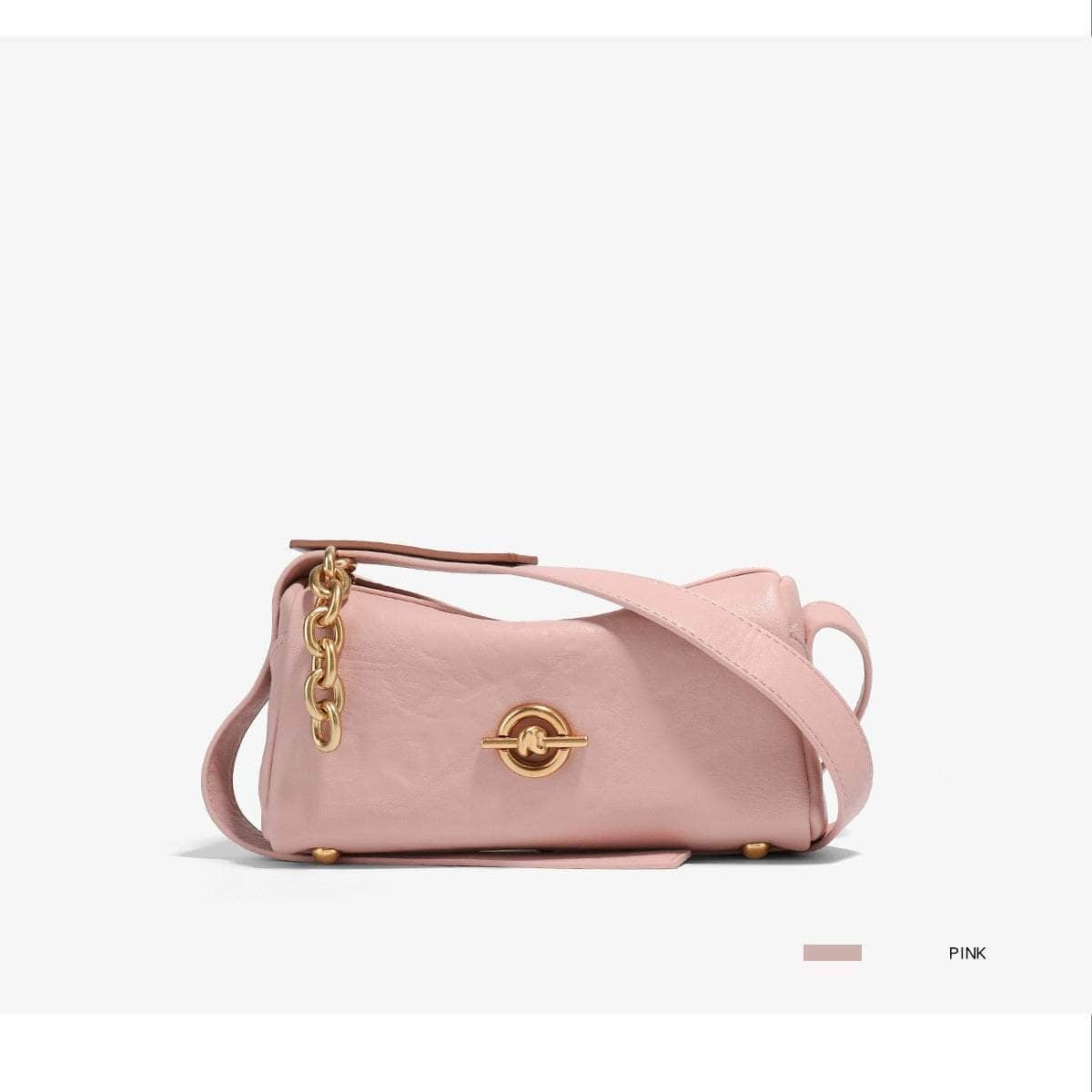 Chic Chain-Strap Hobo Purse Pink