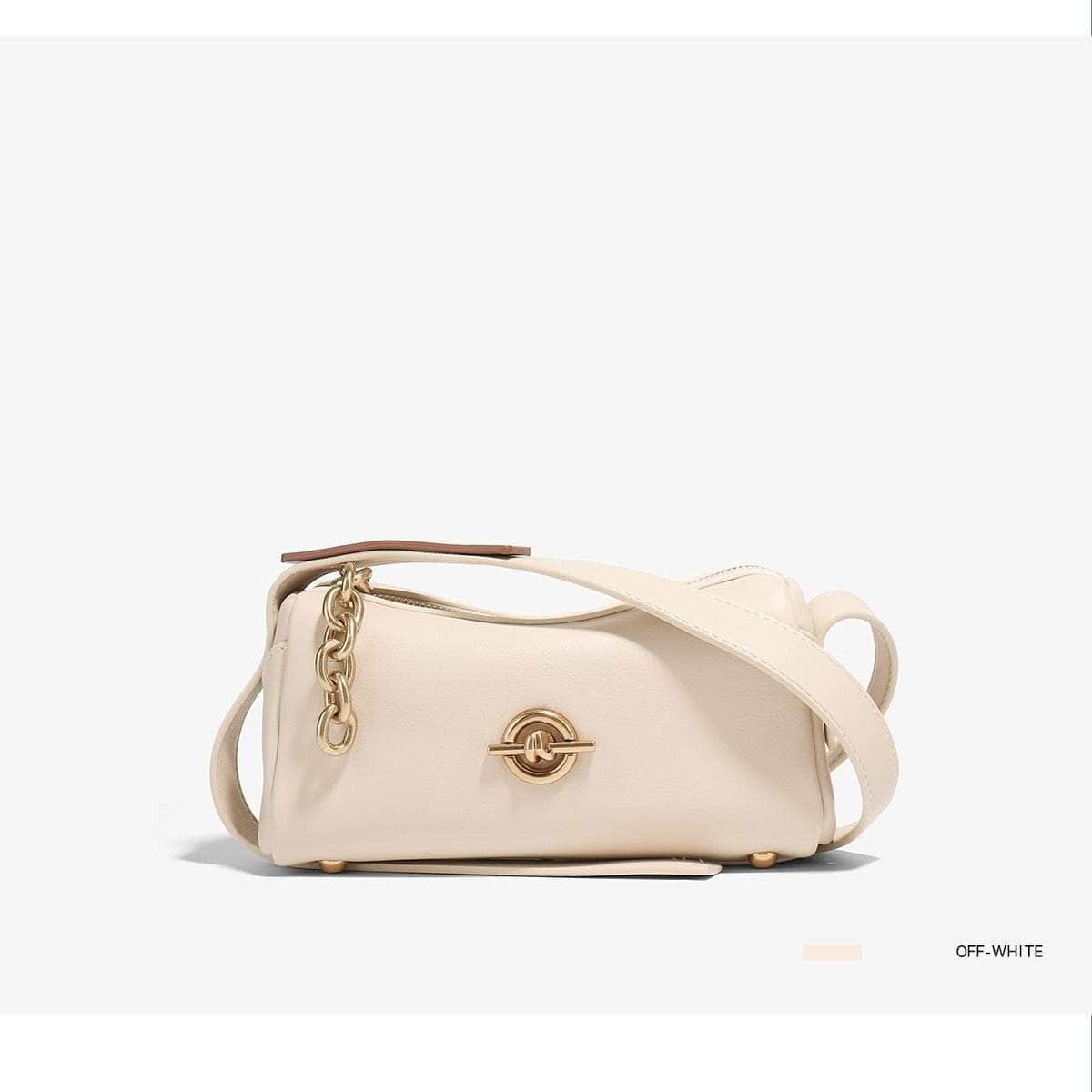 Chic Chain-Strap Hobo Purse White