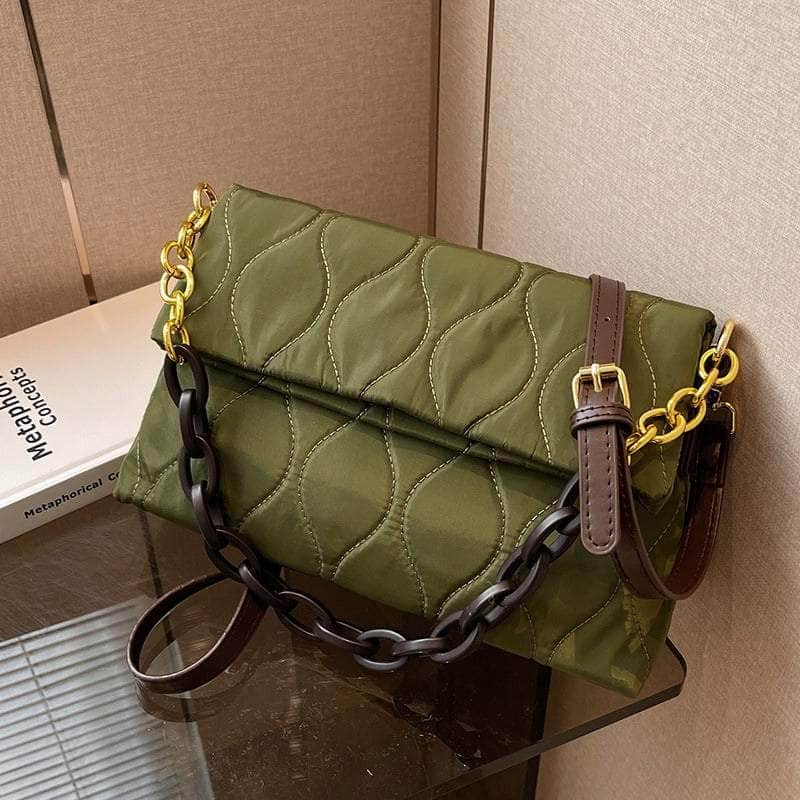 Chic Chain Strap Quilted Crossbody Purse