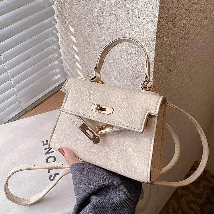 Chic Compact Shoulder Crossbody Handbag White