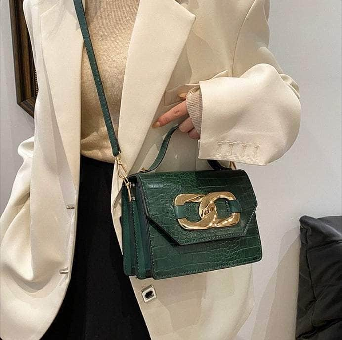 Chic Croc Shoulder Handbag