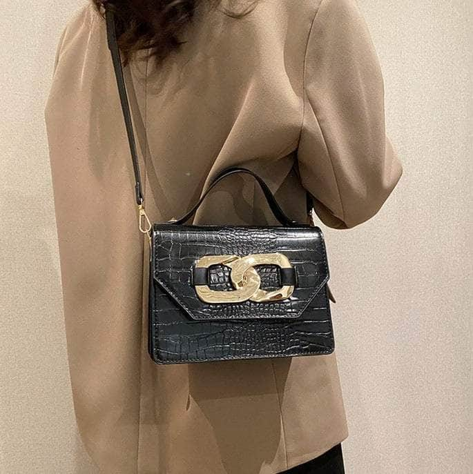 Chic Croc Shoulder Handbag