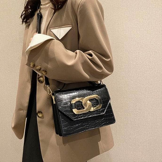 Chic Croc Shoulder Handbag