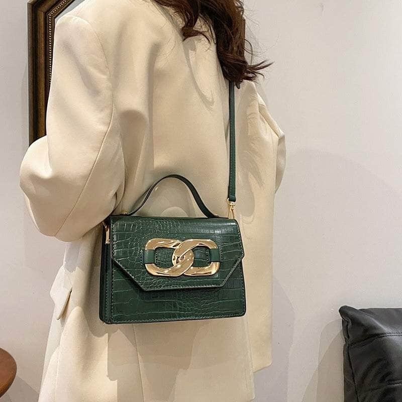 Chic Croc Shoulder Handbag