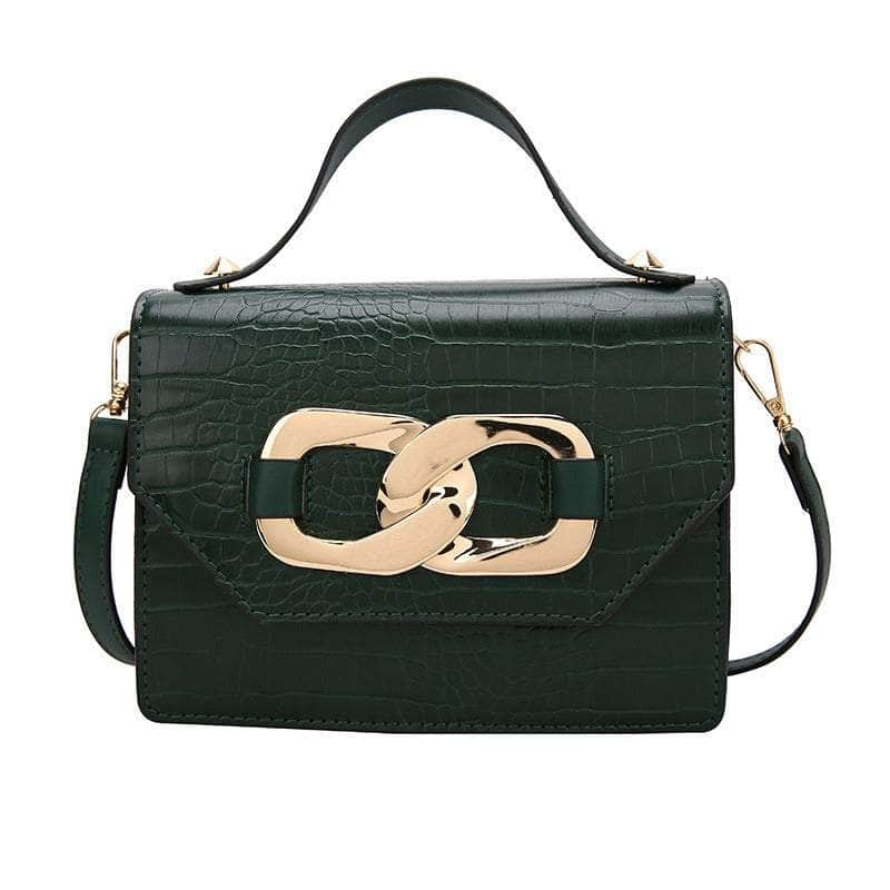 Chic Croc Shoulder Handbag Green