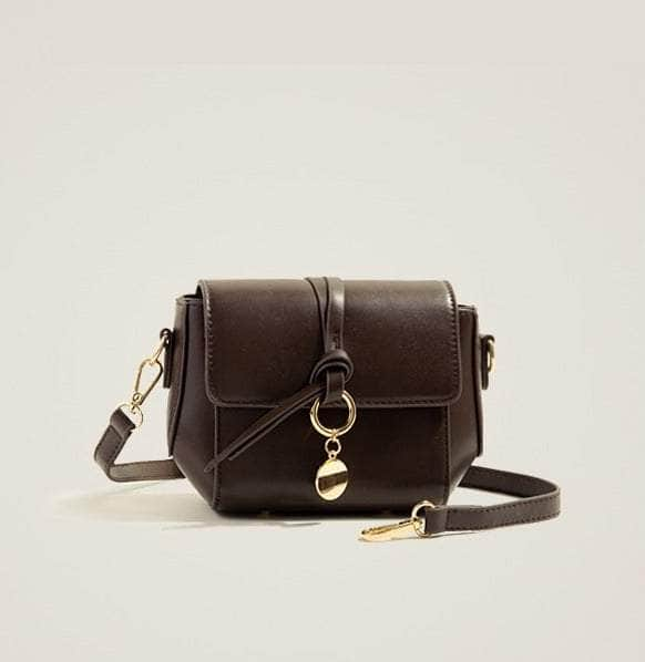 Chic Crossbody Leather Handbag Coffee