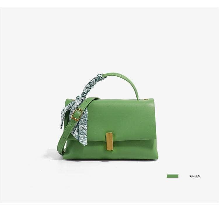 Chic Crossbody Leather Handbag Green