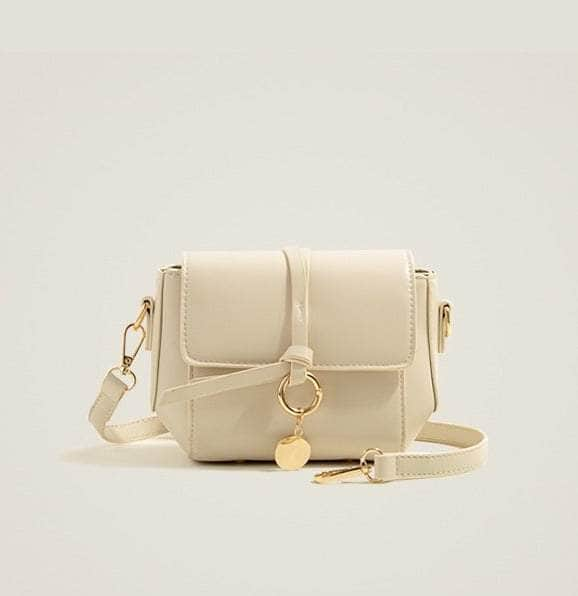 Chic Crossbody Leather Handbag White