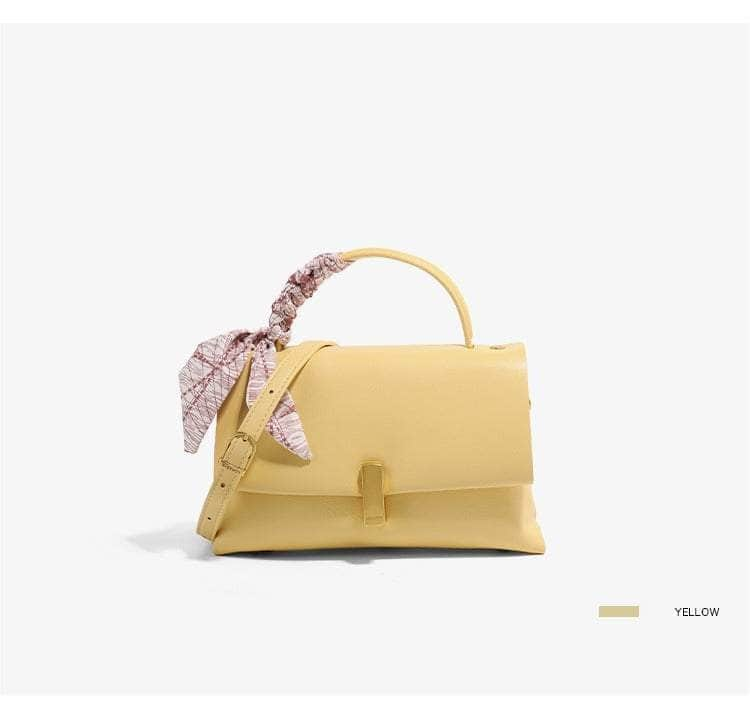 Chic Crossbody Leather Handbag Yellow