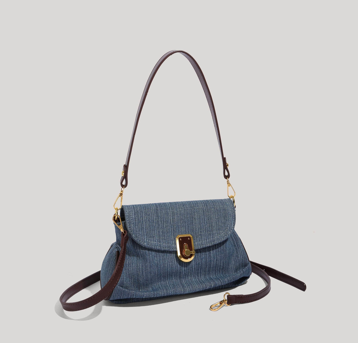 Chic Denim Shoulder Bag Blue