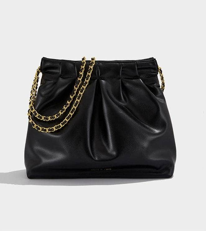 Chic Double Chain Crossbody Bag Black