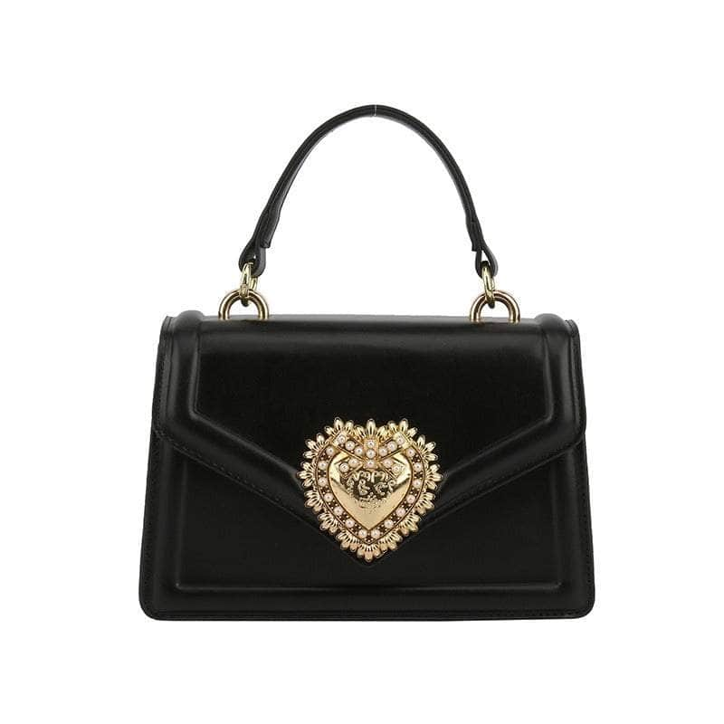 Chic Elegant Shoulder Leather Handbag Black