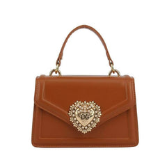 Chic Elegant Shoulder Leather Handbag Brown