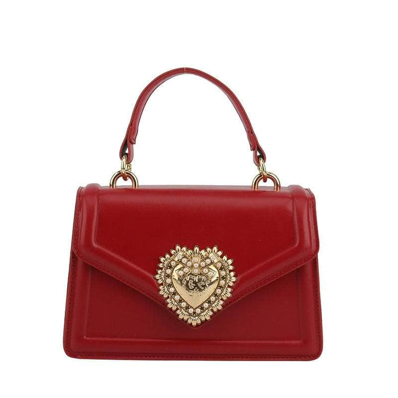 Chic Elegant Shoulder Leather Handbag Red