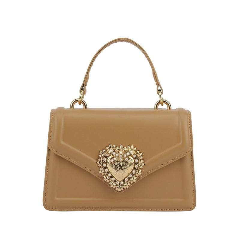 Chic Elegant Shoulder Leather Handbag Tan