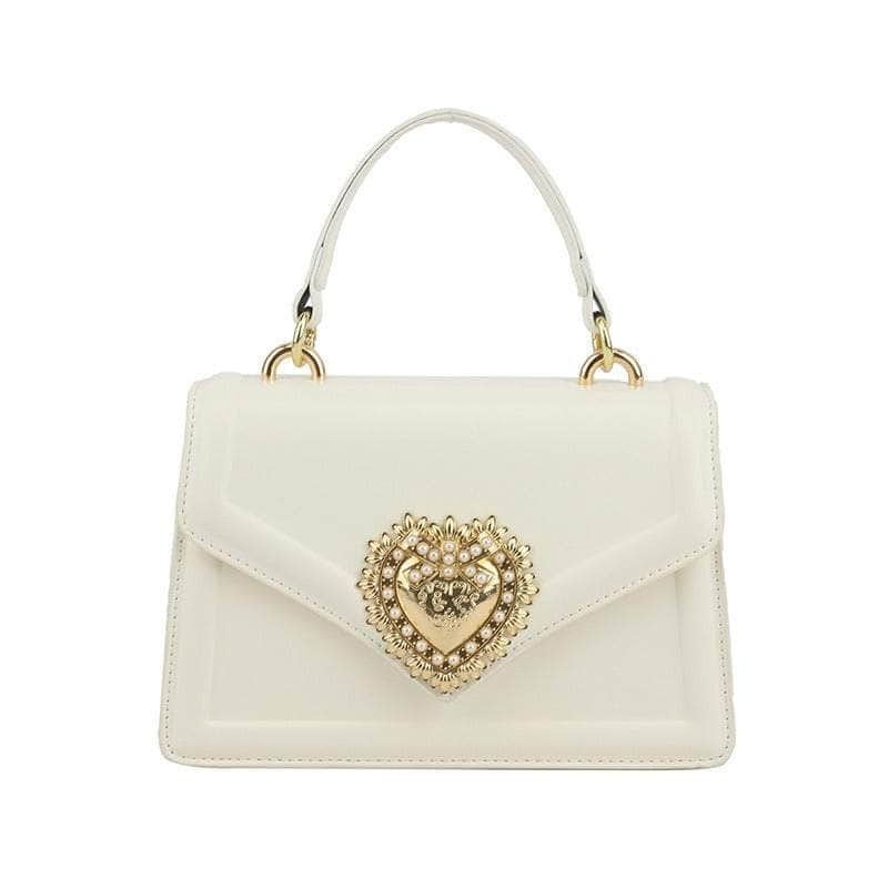 Chic Elegant Shoulder Leather Handbag White