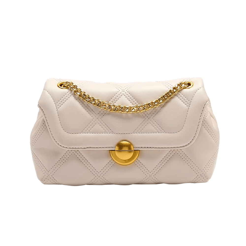 Chic Flap Crossbody Bag with Metallic Chain