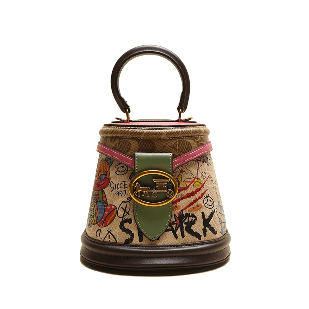 Chic Graffiti Mini Bucket Bag