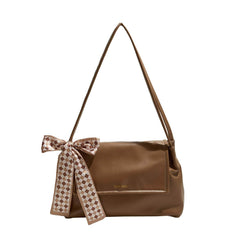 Chic Leather Purse with Charming Bow Accent