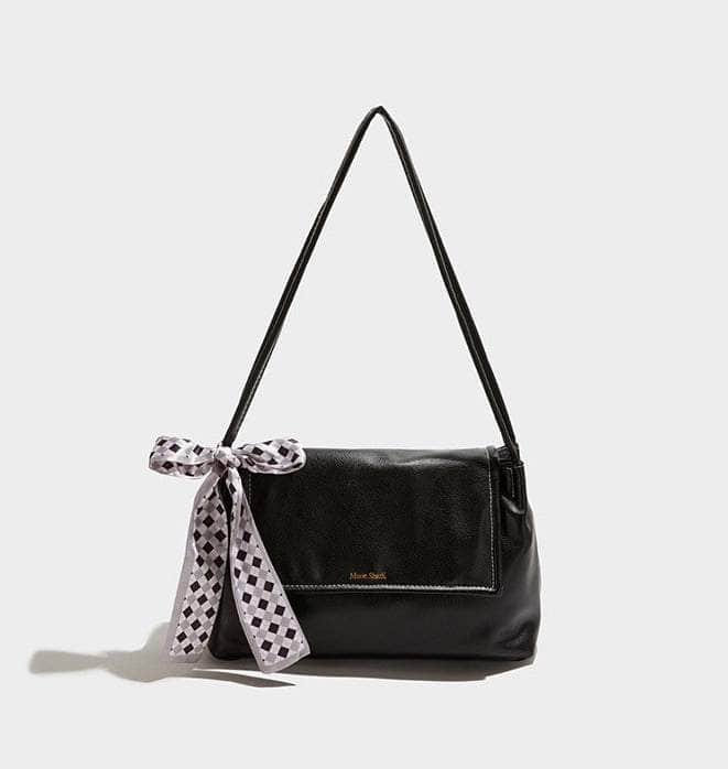 Chic Leather Purse with Charming Bow Accent