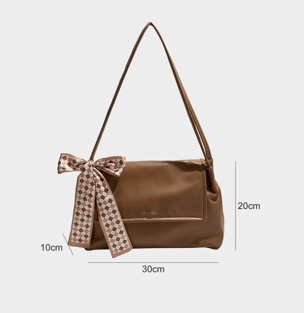 Chic Leather Purse with Charming Bow Accent