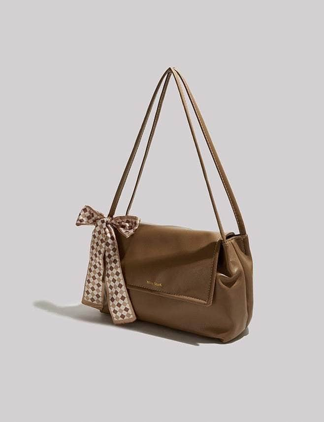 Chic Leather Purse with Charming Bow Accent