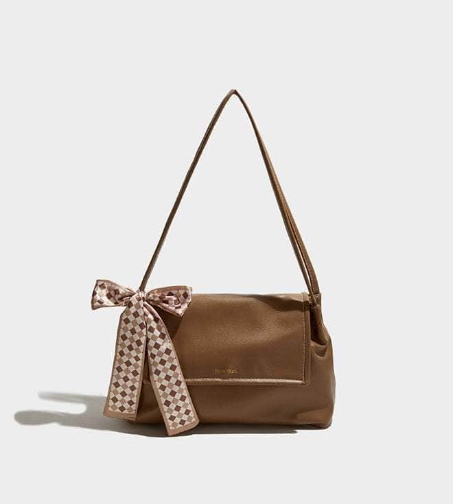 Chic Leather Purse with Charming Bow Accent