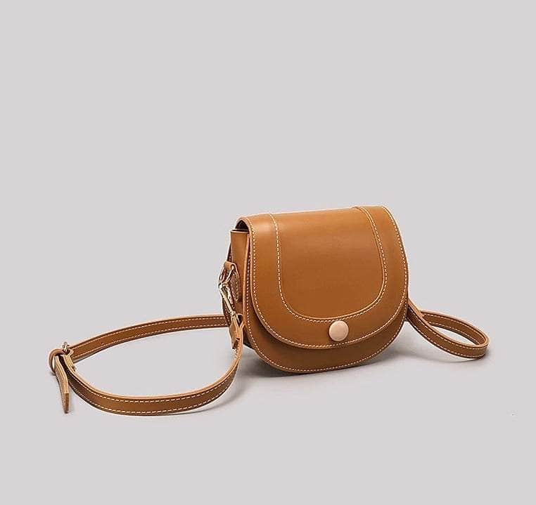 Chic Leather Semicircle Purse