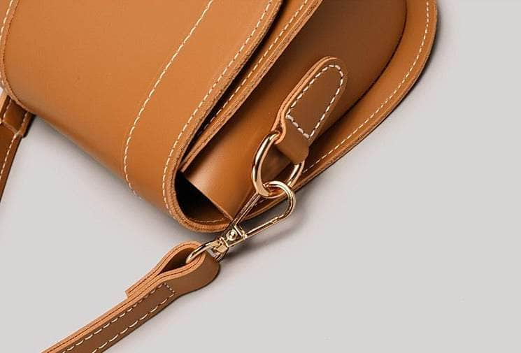 Chic Leather Semicircle Purse