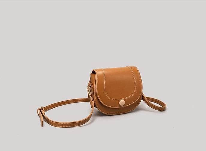 Chic Leather Semicircle Purse