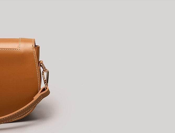 Chic Leather Semicircle Purse