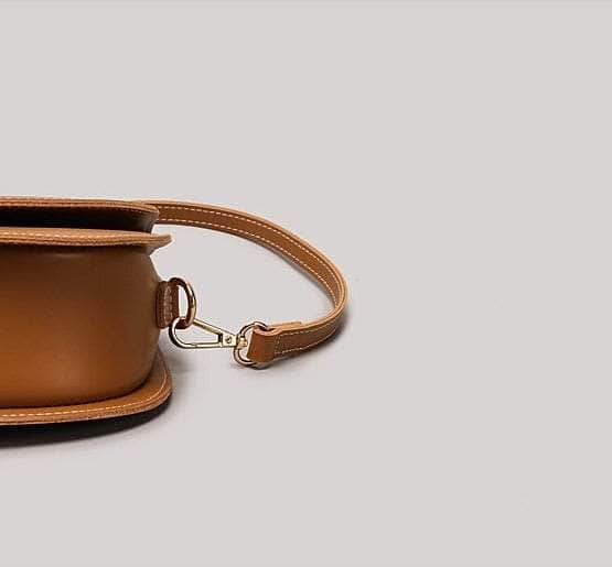 Chic Leather Semicircle Purse