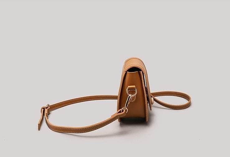 Chic Leather Semicircle Purse