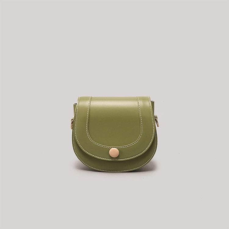 Chic Leather Semicircle Purse Green