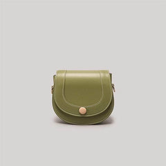 Chic Leather Semicircle Purse Green