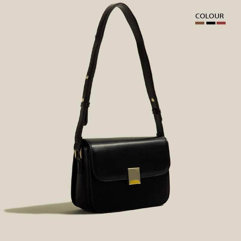 Chic Leather Shoulder Bag Black