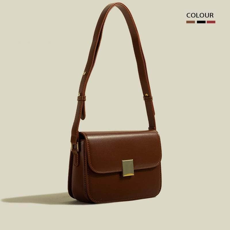 Chic Leather Shoulder Bag Brown